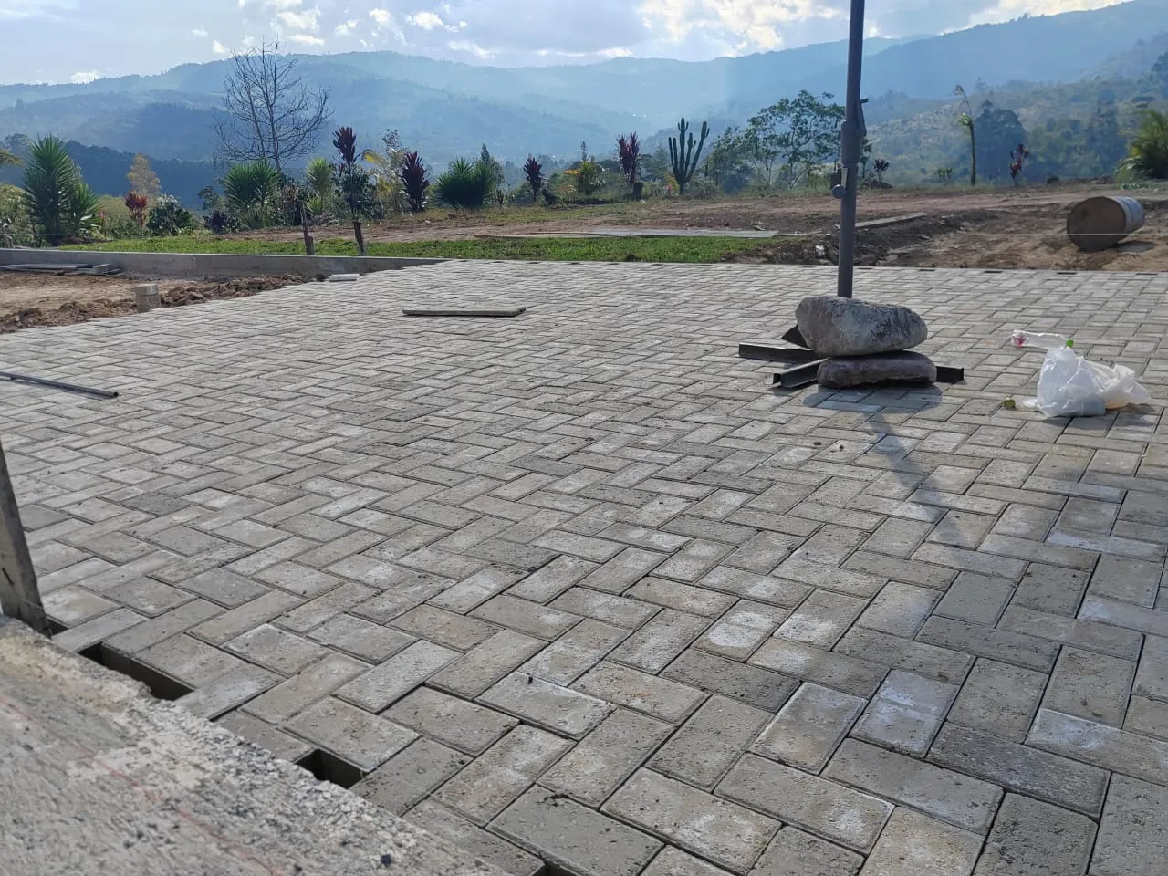 Bloques y materiales para una obra